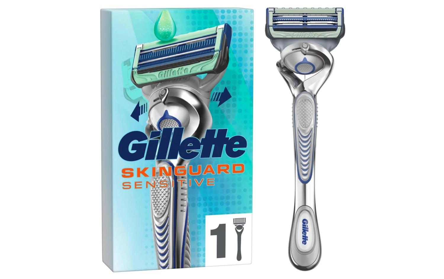 Gillette Herrenrasierer SkinGuard Sensitive Flex Aloe Vera 1 Klinge - Nassrasierer 3 Gillette Herrenrasierer SkinGuard Sensitive Flex Aloe Vera 1 Klinge - Nassrasierer