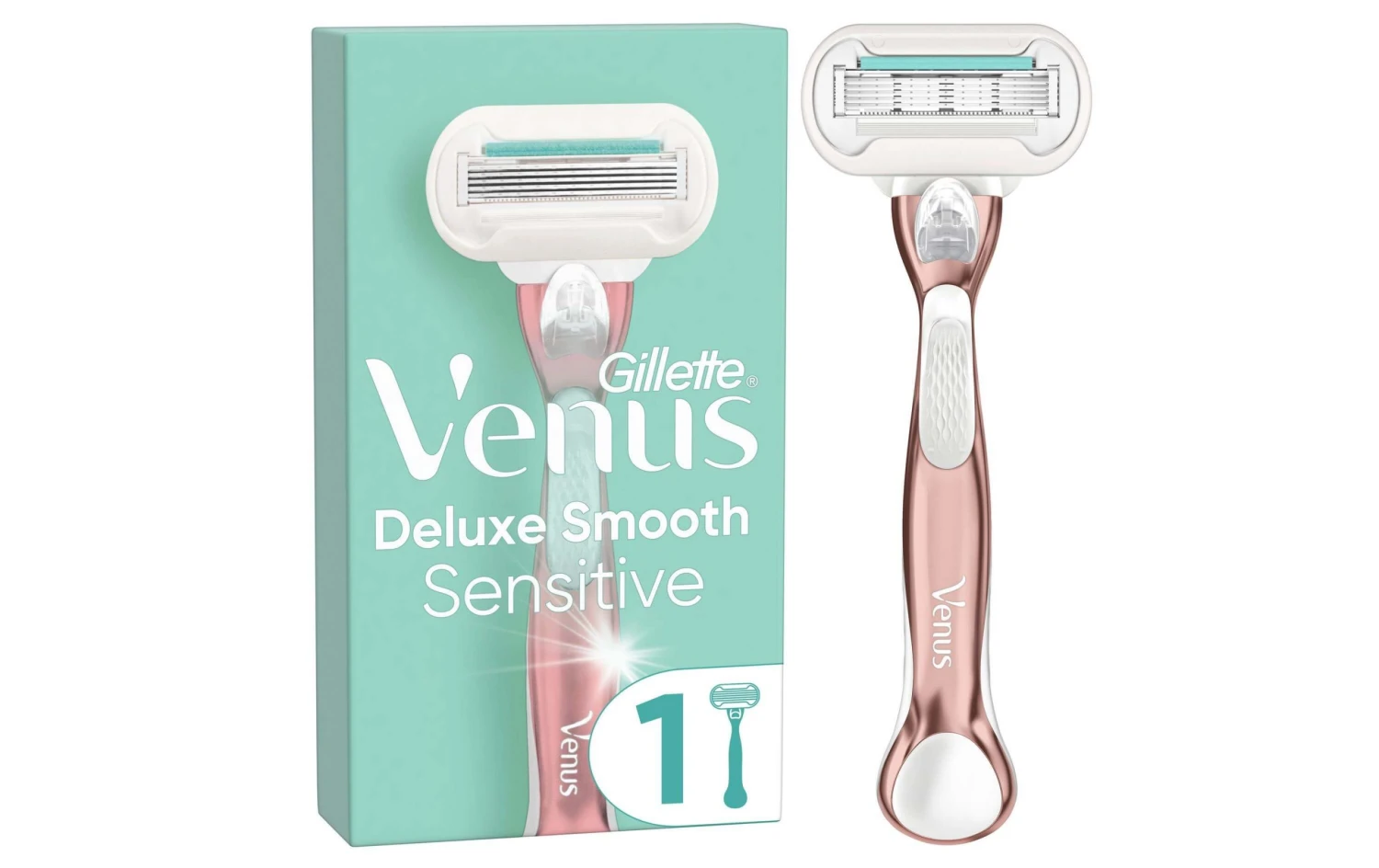 Gillette Venus Damenrasierer Deluxe Smooth Sensitive RoseGold 1 Klinge - Nassrasierer 3 Gillette Venus Damenrasierer Deluxe Smooth Sensitive RoseGold 1 Klinge - Nassrasierer
