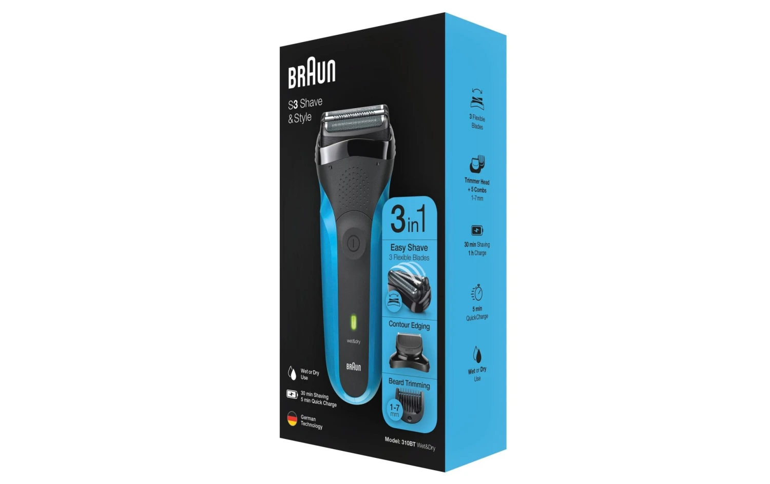 Braun Herrenrasierer Series 3 Shave&Style 310BT - Rasierer ⋅ Rasierapparat 3 Braun Herrenrasierer Series 3 Shave&Style 310BT - Rasierer ⋅ Rasierapparat