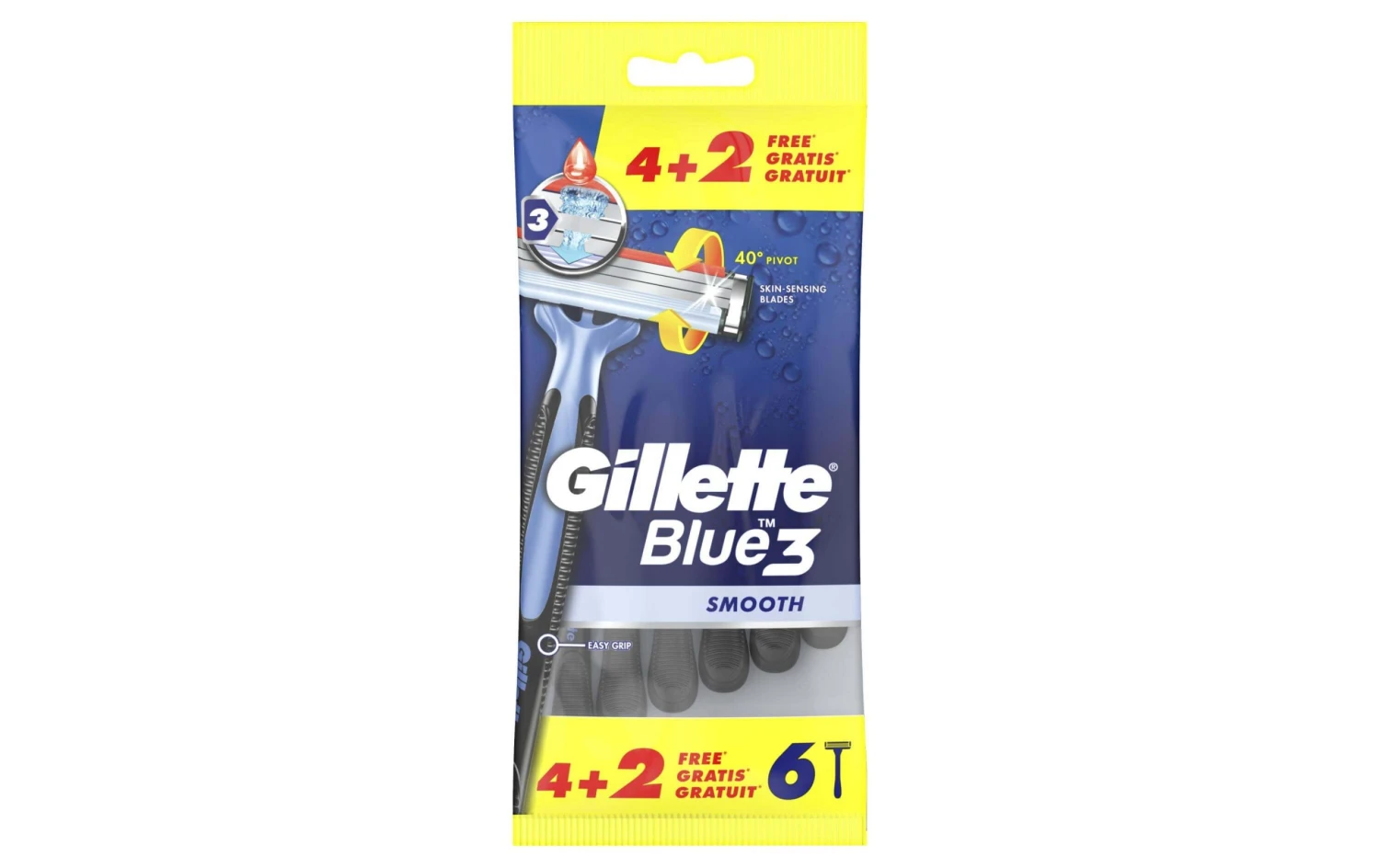 Gillette Herrenrasierer Blue 3 Smooth Einweg 6 Stück - Nassrasierer 3 Gillette Herrenrasierer Blue 3 Smooth Einweg 6 Stück - Nassrasierer